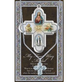 Hirten Pewter Medal with Prayer Card - Four Way Medal