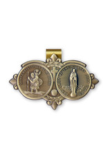 Hirten St. Christopher / Our Lady of the Highway Visor Clip - Brass
