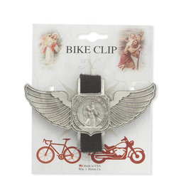 Hirten St. Christopher Bike Clip Squared w/ Winged Medal