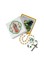 Hirten Tri Color Glass Bead Rosary Our Lady of Guadalupe