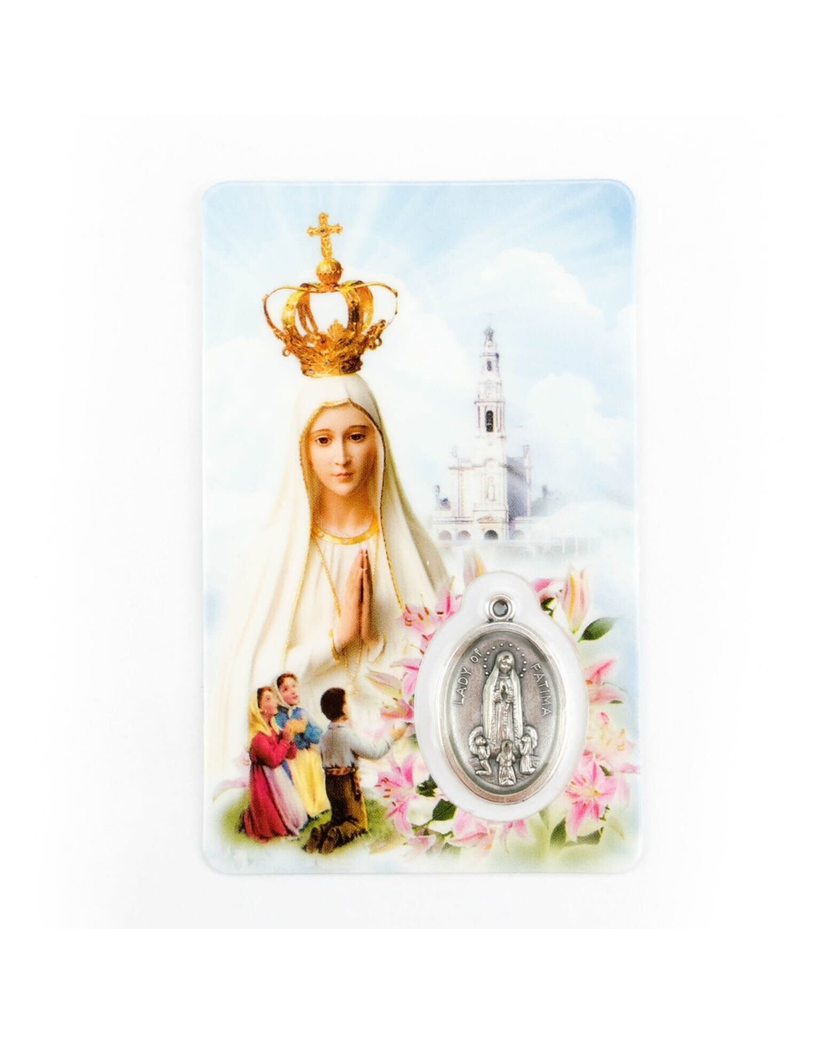 Shomali Prayer Card with Medal Our Lady of Fatima