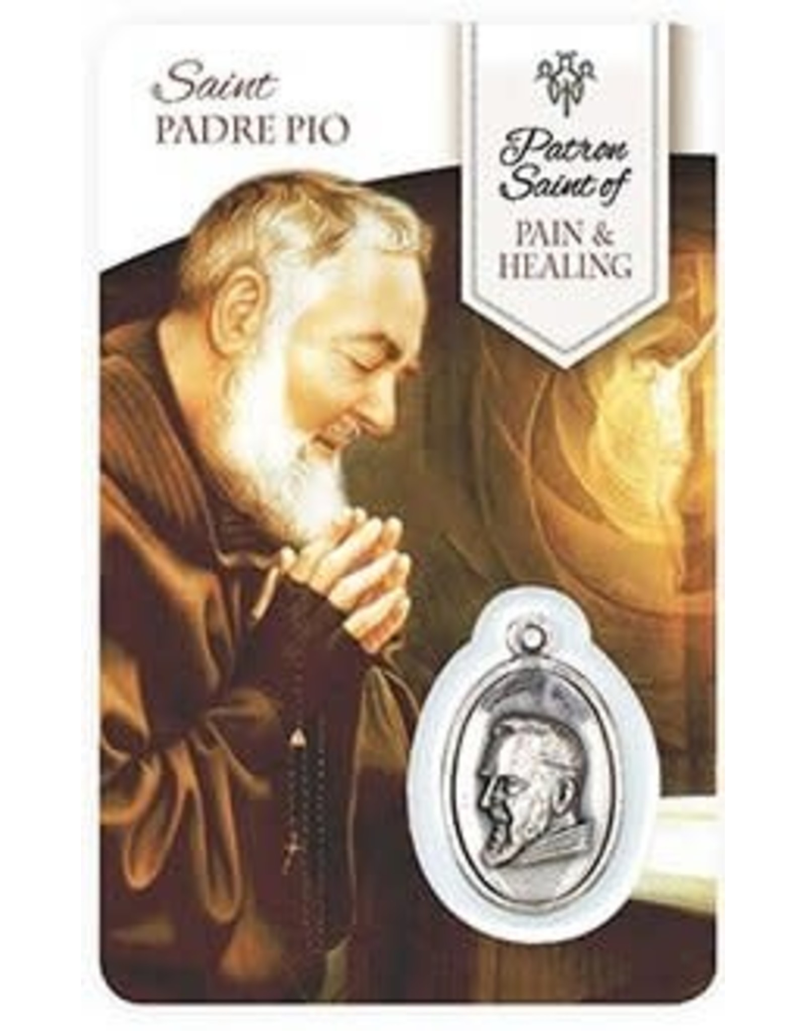 Shomali Prayer Card with Medal Healing St-Pio Pain