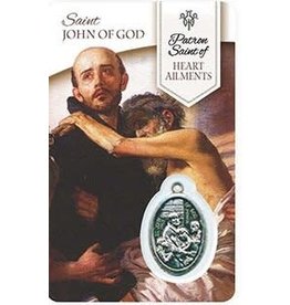 Shomali Prayer Card with Medal Healing St-John of God Heart