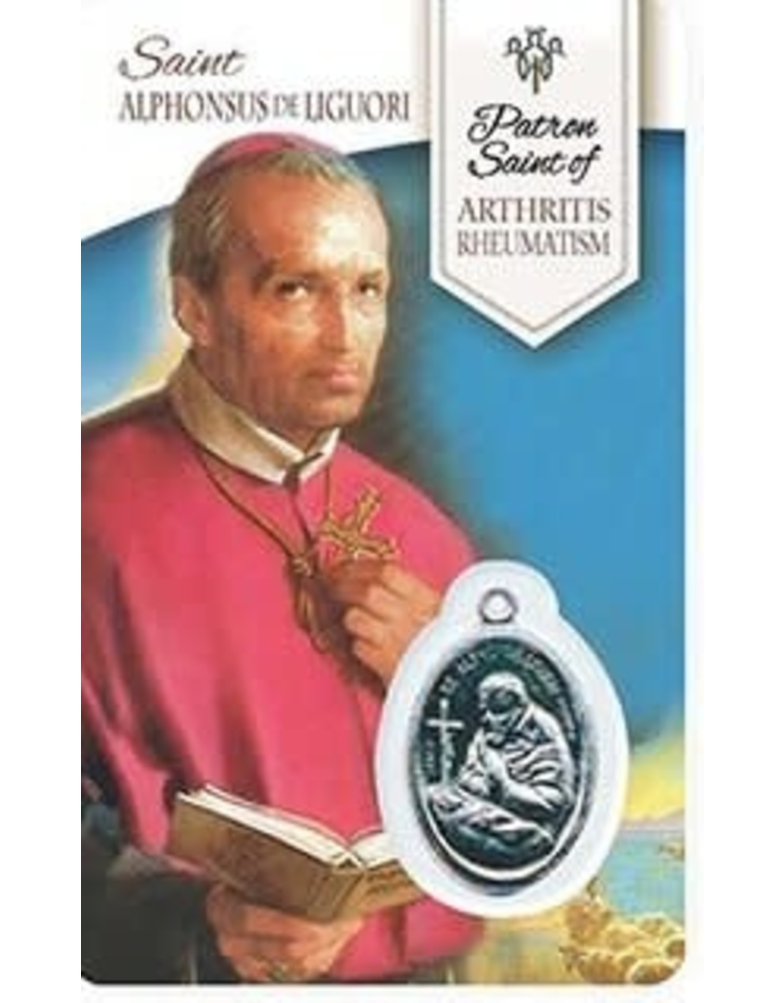 Shomali Prayer Card with Medal Healing St-Alphonsus  Arthritis