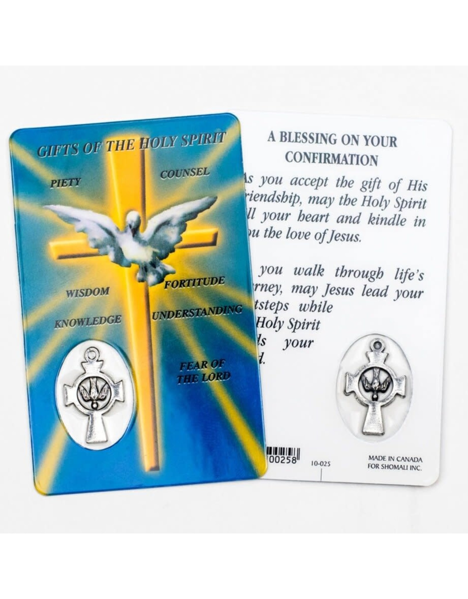 Shomali Prayer Card with Medal Holy Spirit