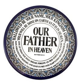 Shomali Lord’s Prayer Anglican Ceramic Plate Made in the Holy Land