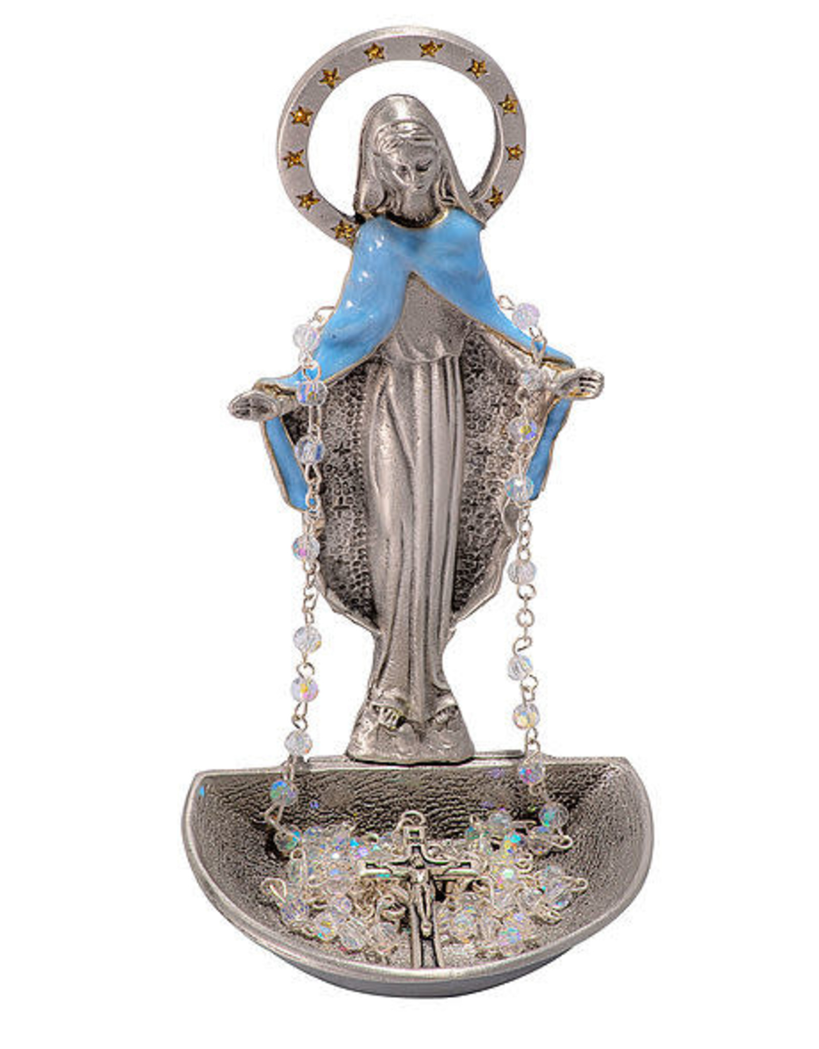 Abbey + CA Gift Pewter Our Lady of Grace Rosary Holder
