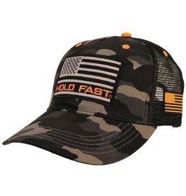 HOLD FAST Black and Grey Camo Flag Cap