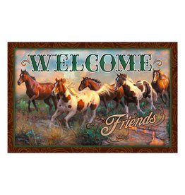 Rivers Edge Products DOOR MAT RUBBER 26-INCHES BY 17-INCHES - WELCOME HORSE