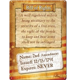 Rivers Edge Products Tin Sign 12"x 17" - Bill of Rights 2nd Amendment