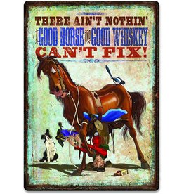 Rivers Edge Products Tin Sign 12in x 17in - Horse Whiskey