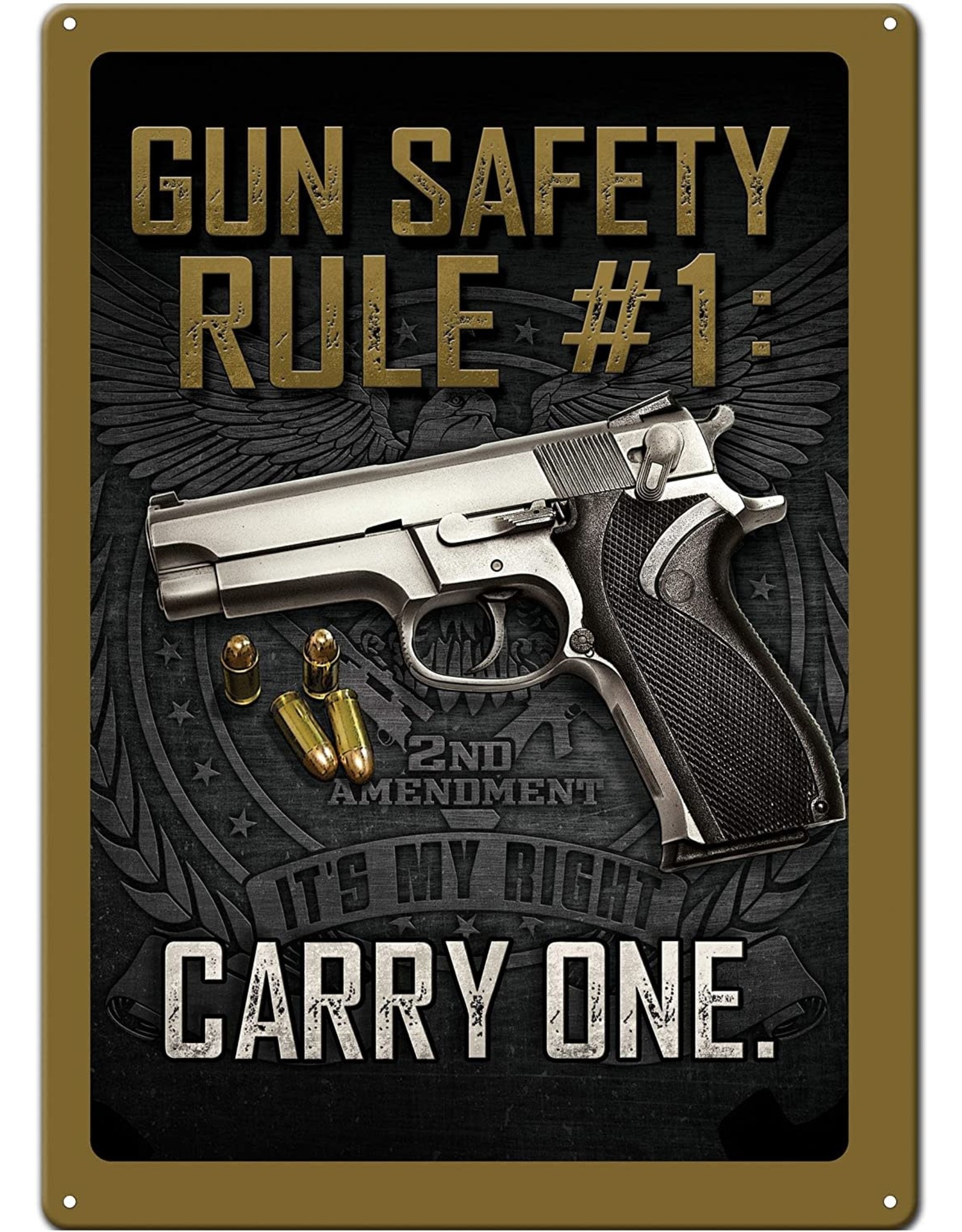 Rivers Edge Products Tin Sign 12in x 17in - Gun Safety
