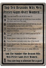 Rivers Edge Products Tin Sign 12"x17" - Guns Over Women