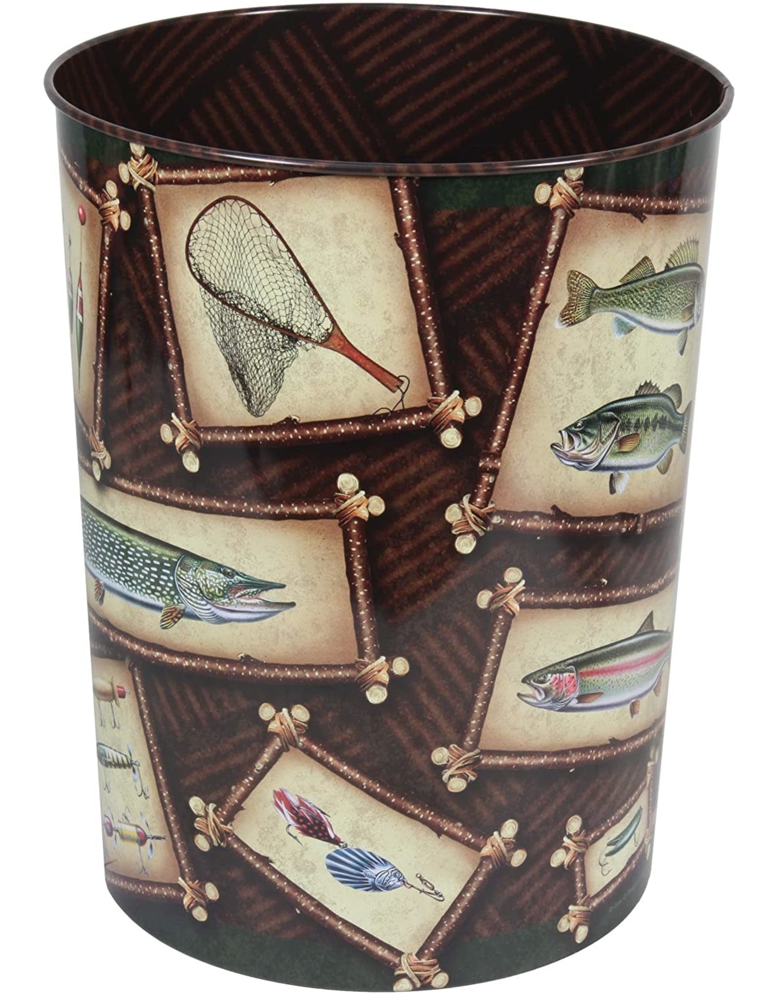 Rivers Edge Products Waste Basket - Fishing Theme