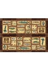 Rivers Edge Products Door Mat Woven 52in x 37in - Fishing