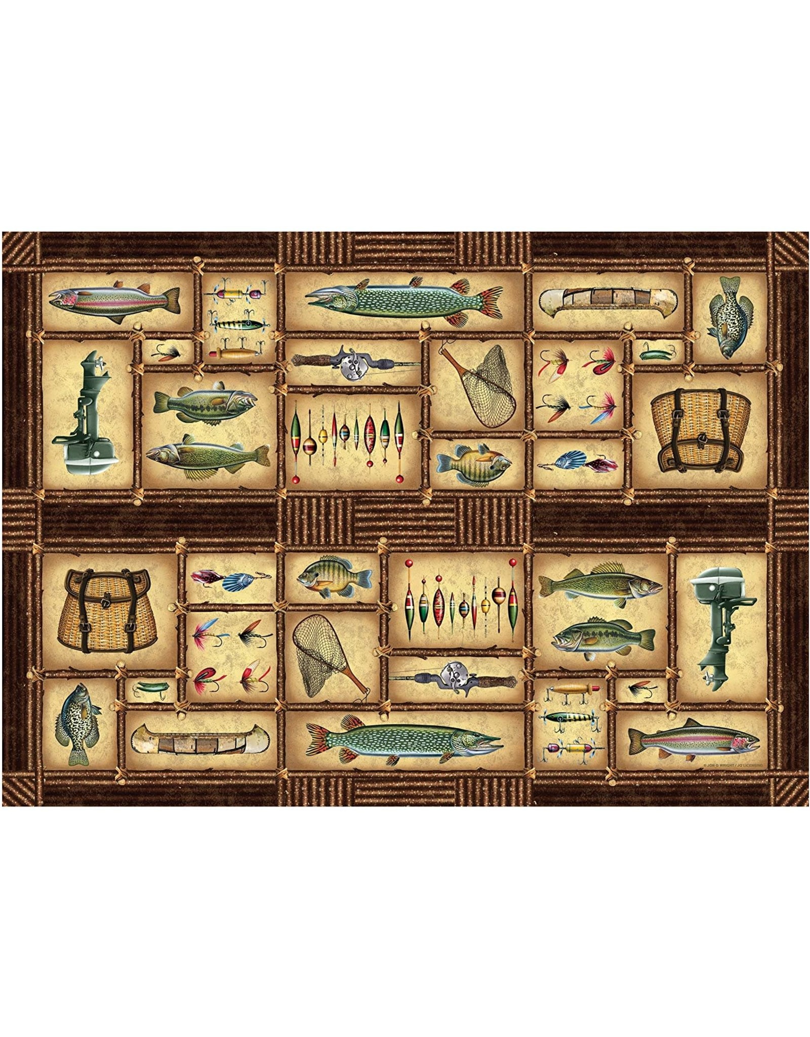 Rivers Edge Products Door Mat Woven 52in x 37in - Fishing