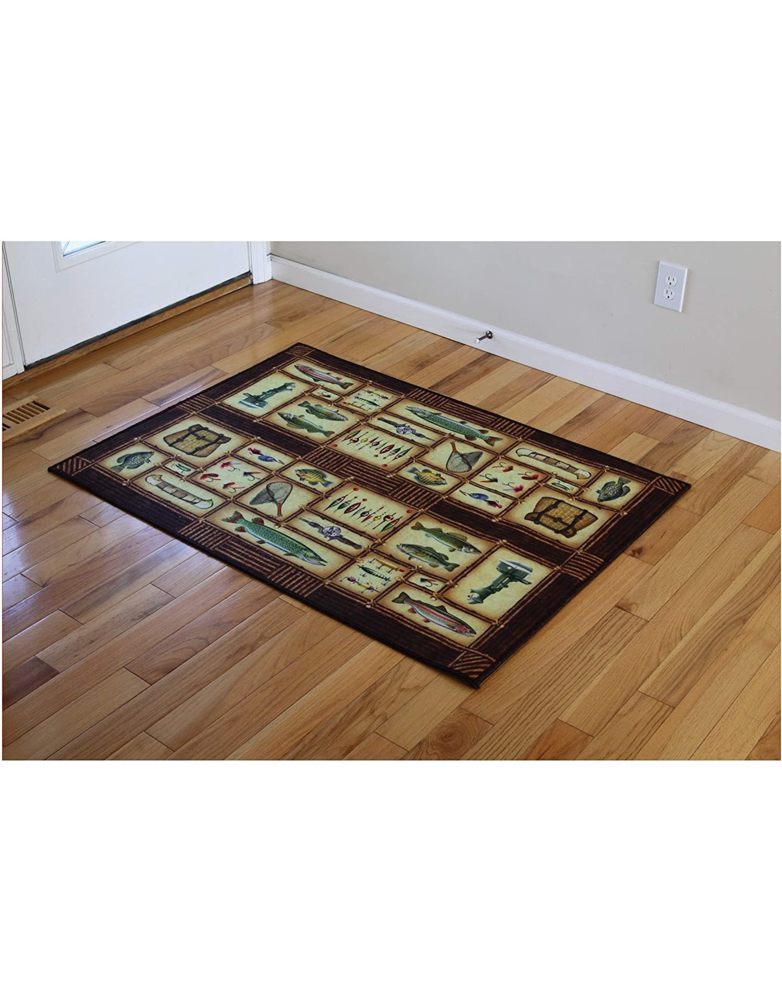 Rivers Edge Products Door Mat Woven 52in x 37in - Fishing