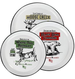 Rivers Edge Products Round Platters 3-Piece - Porcelain Enamel