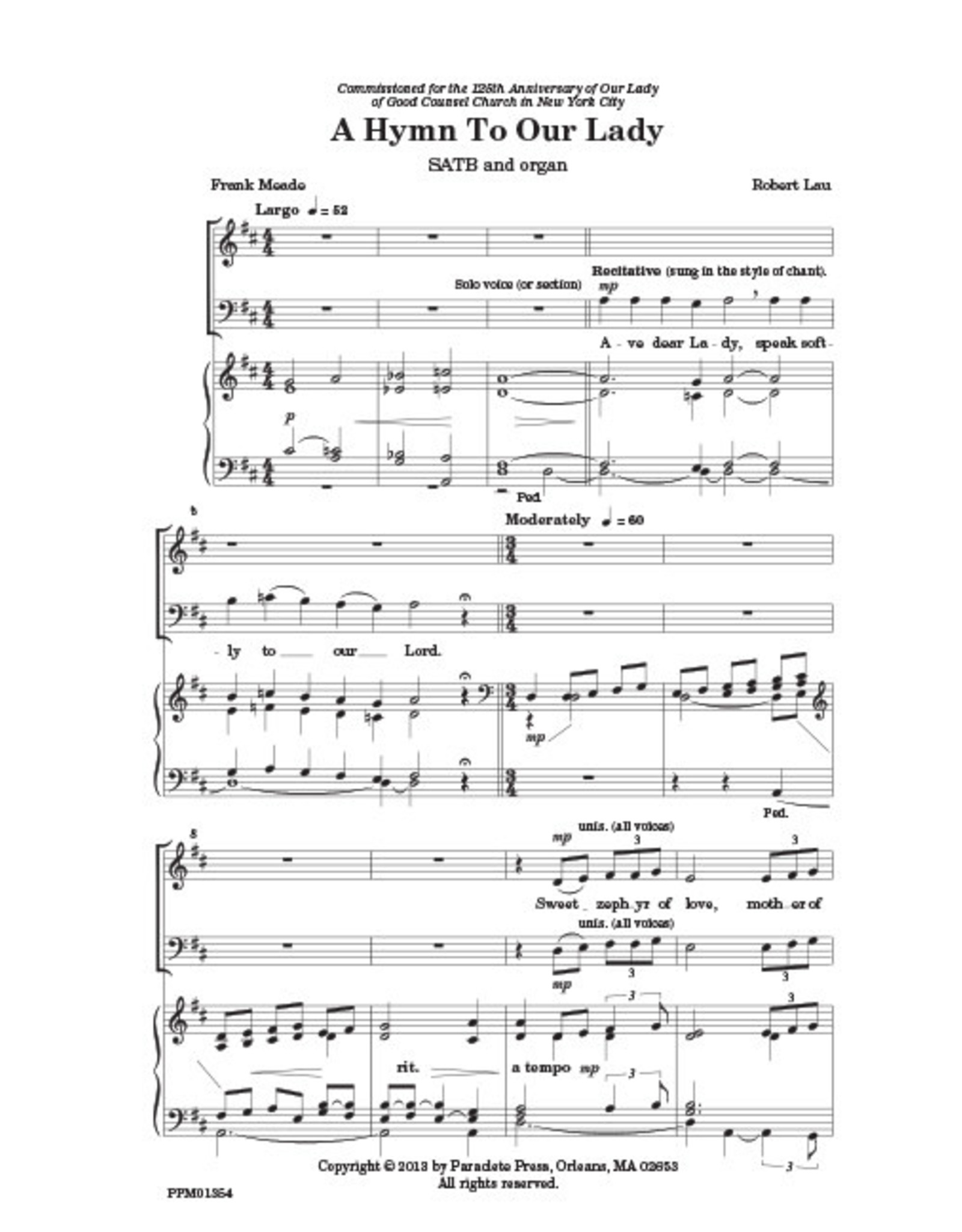 Paraclete Press A Hymn to Our Lady - Choral and Organ Sheet Music