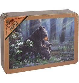 Rivers Edge Products Jigsaw Puzzle in Tin Box, 1000 Pieces, 28 by 20 Inch, Puzzles for Adults and Kids - Bear Scene