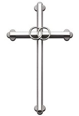 8" Silver Cross with Rings