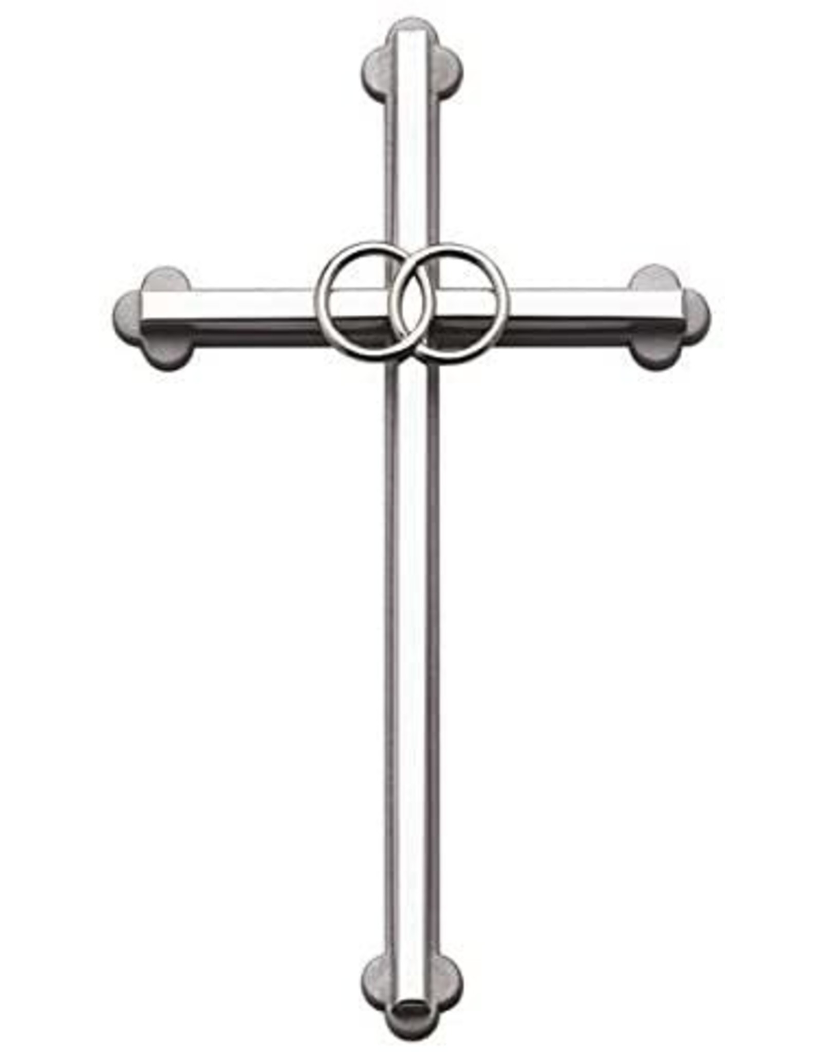 8" Silver Cross with Rings