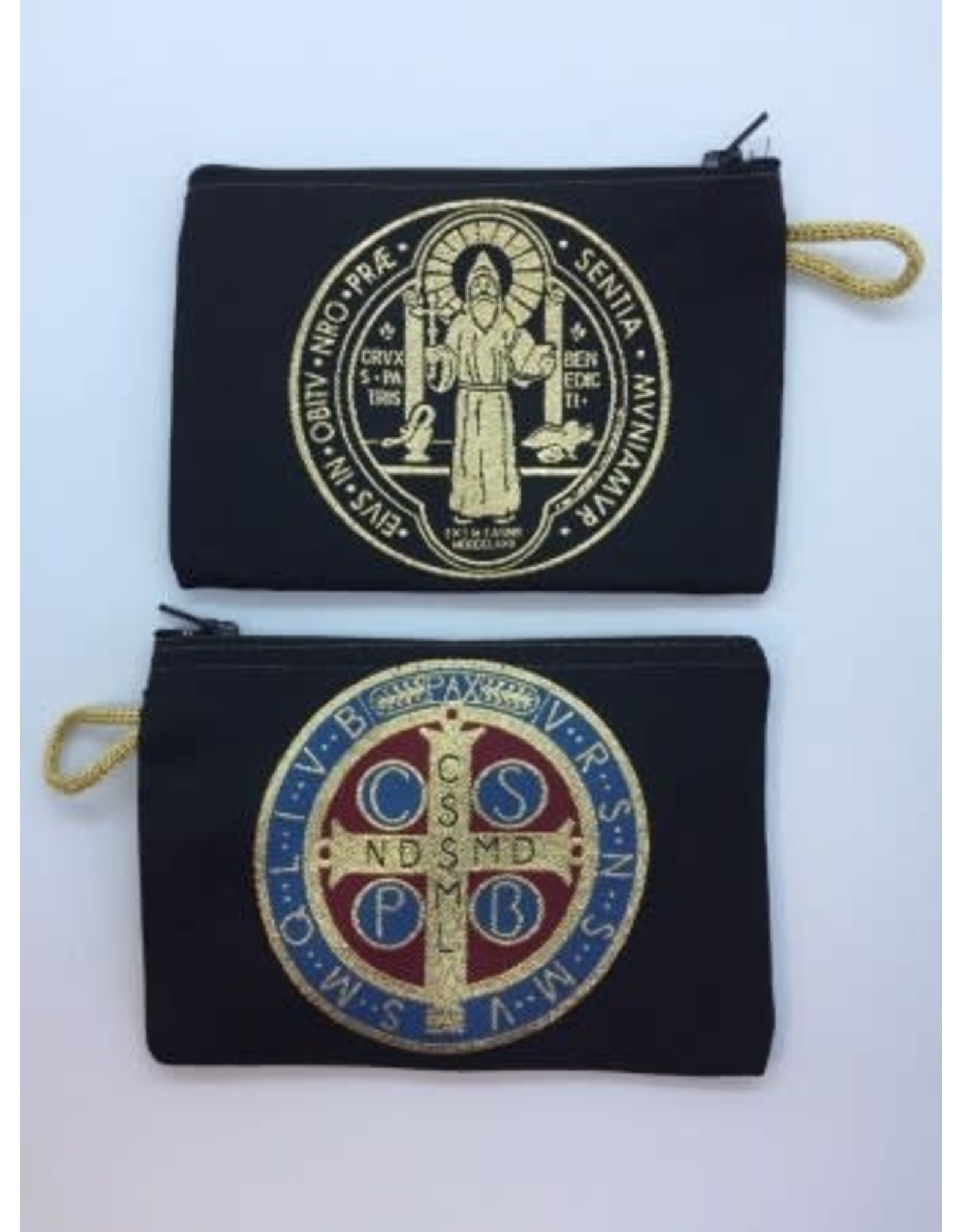 Oremus Mercy Small Rosary Pouch -St. Benedict Medal (3″ x 4″)