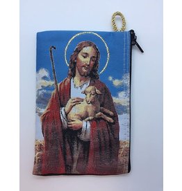 Oremus Mercy Medium Rosary Pouch – The Good Shepherd (4″ x 6″)