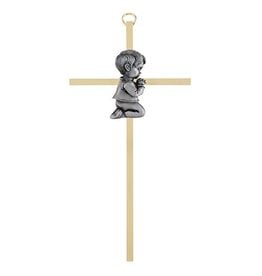 Christian Brands Brass Cross with Emblem - Baby Boy