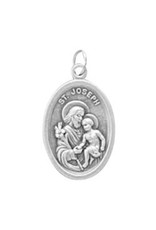 Christian Brands St. Joseph Medal, Oxidized Silver, 1"H
