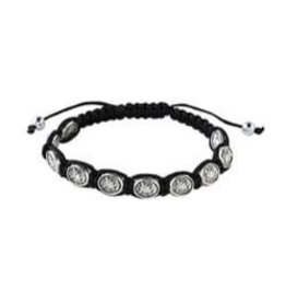 CBC - A St. Michael Medal Cord Bracelet - Black