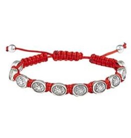 CBC - A St. Michael Medal Cord Bracelet - Red