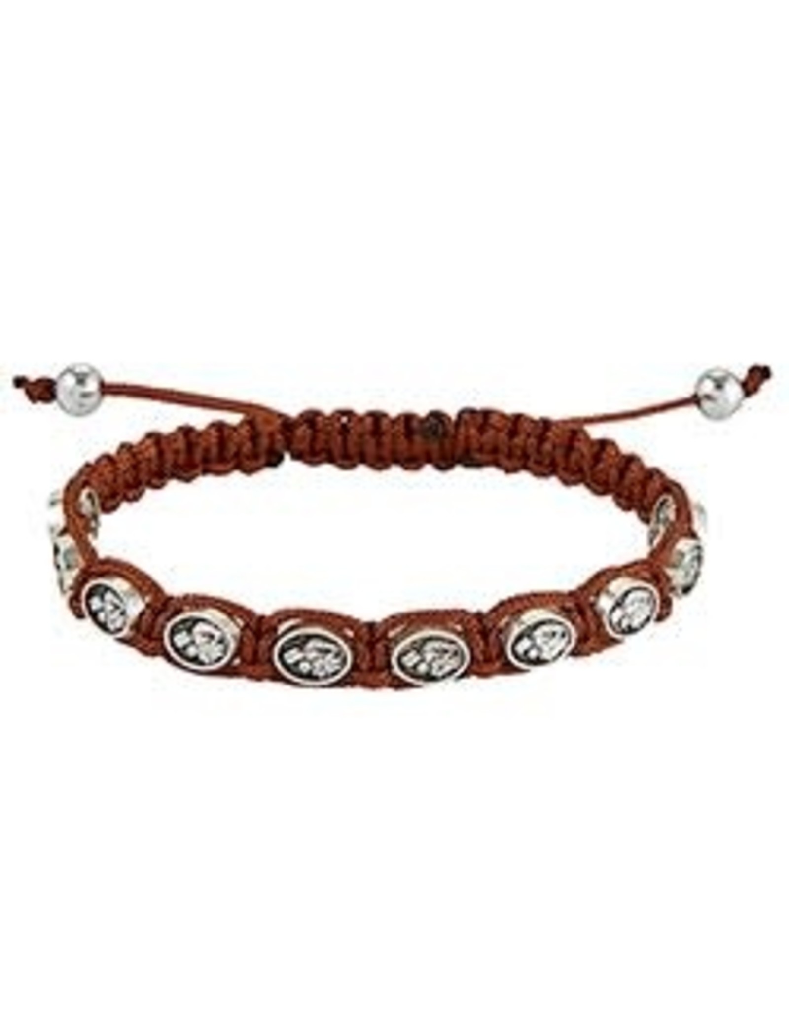 CBC St. Joseph Medal Macramé Bracelet - Brown