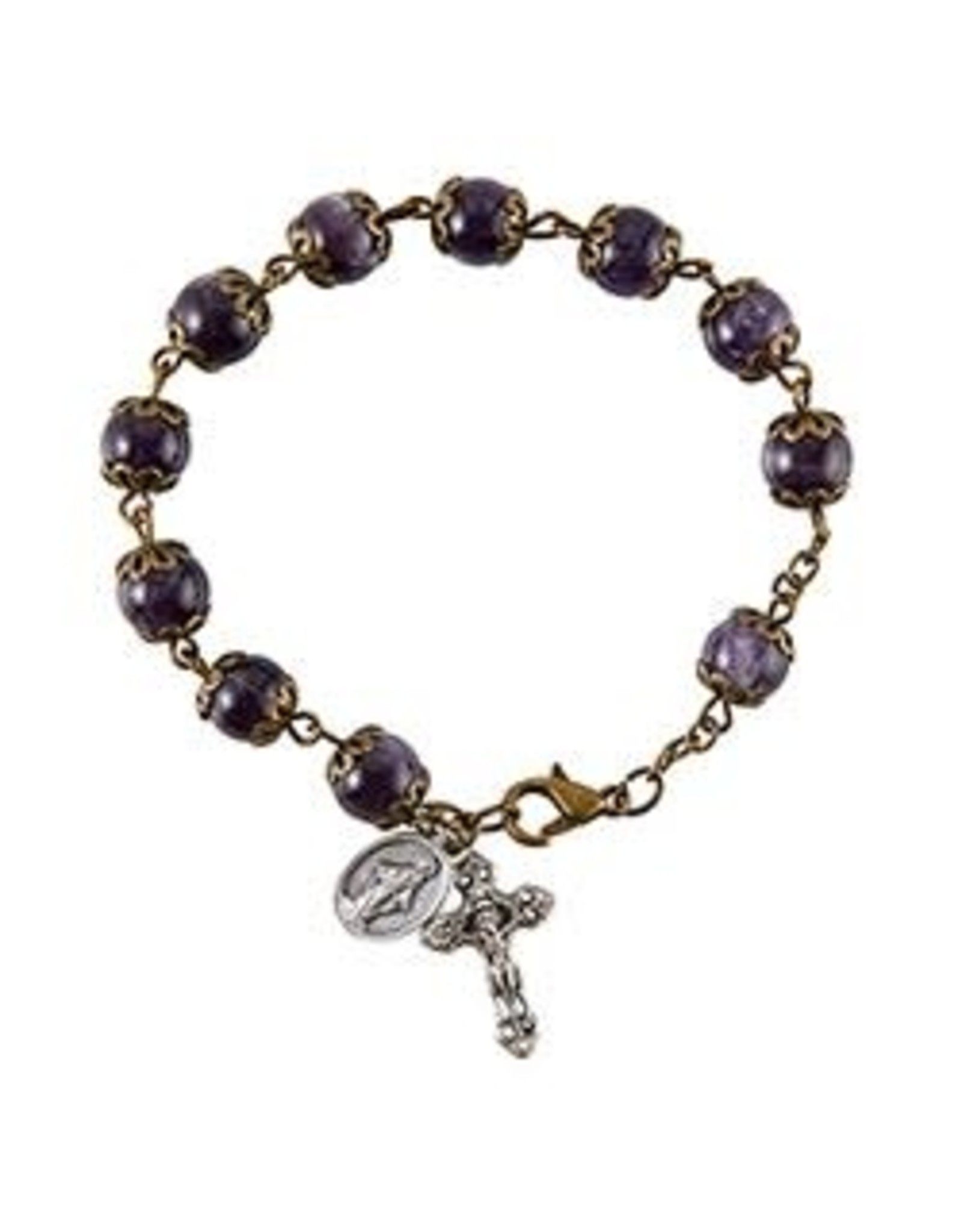 CBC - Creed Rosary Bracelet Miraculous - Purple - Italy