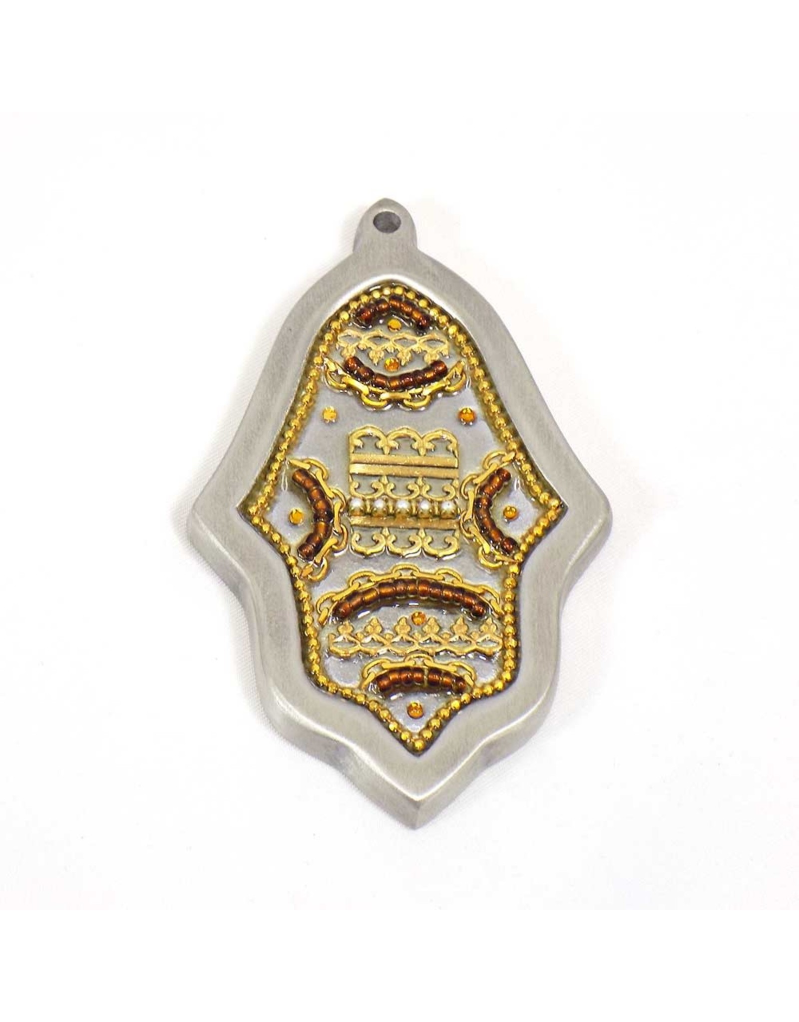 Bronze  Gold Brocade Hamsa Plaque