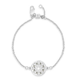 Sterling Silver Star of David Mandala Bracelet