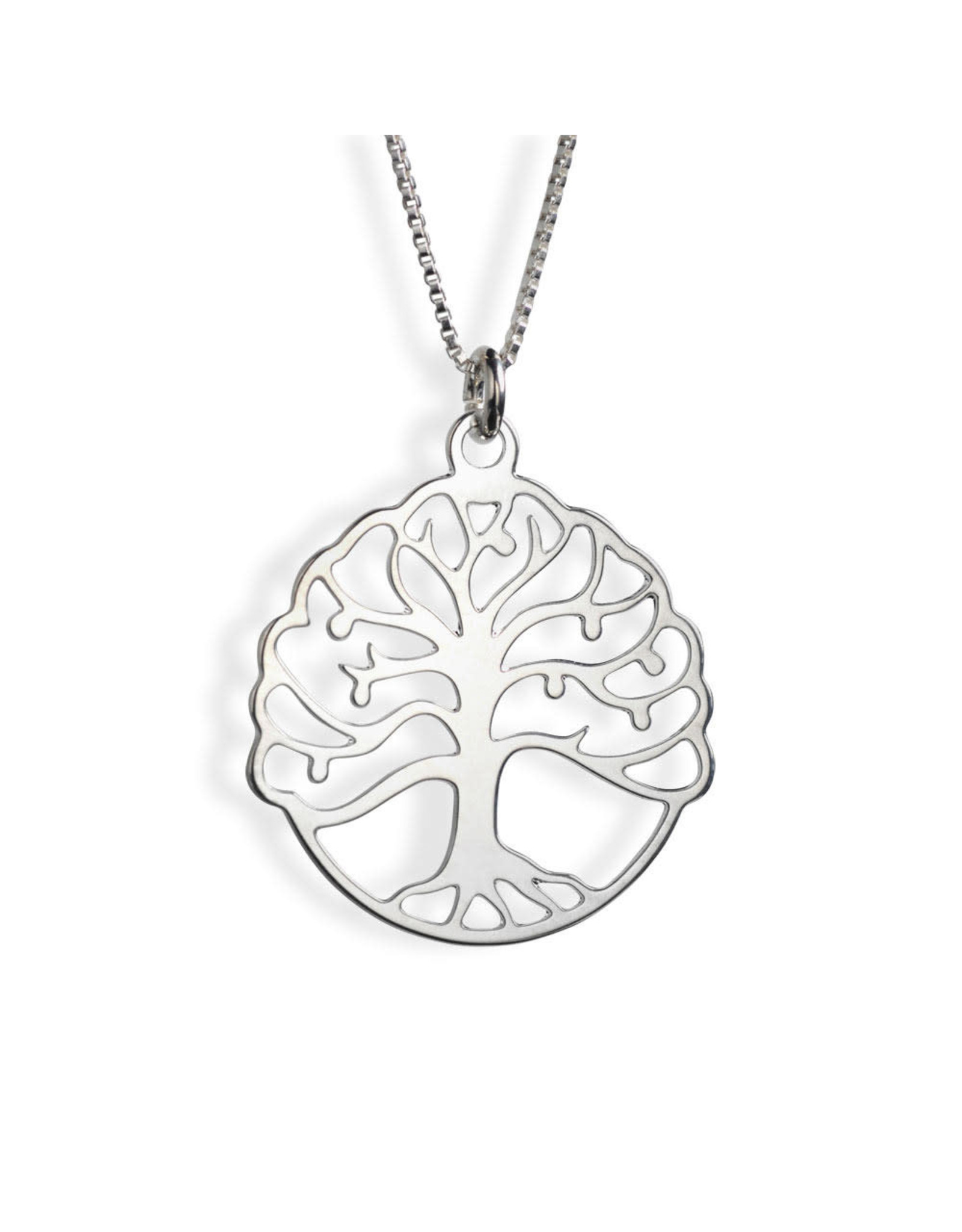 Sterling Silver Circular Tree of Life Necklace