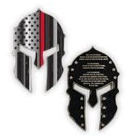 Thin Blue Line USA Challenge Coin - Spartan - Thin Red Line