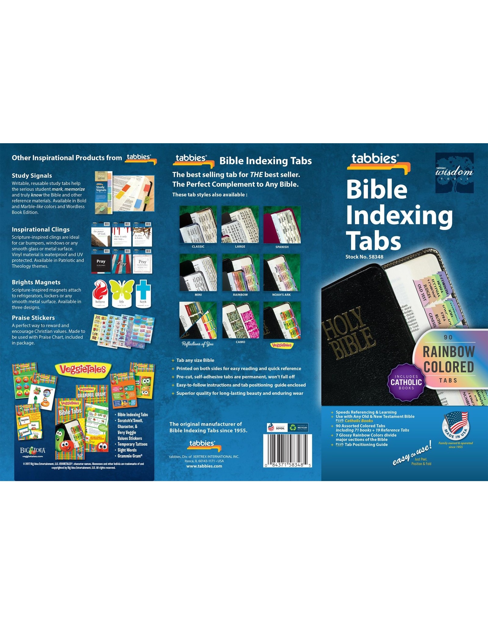 Tabbies Tabbies Bible Indexing Tabs: Rainbow Colored Tabs, 90, Includes Catholic Books