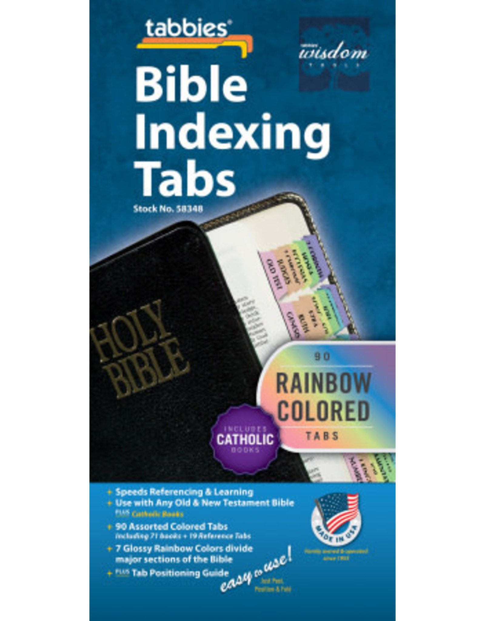 Tabbies Tabbies Bible Indexing Tabs: Rainbow Colored Tabs, 90, Includes Catholic Books