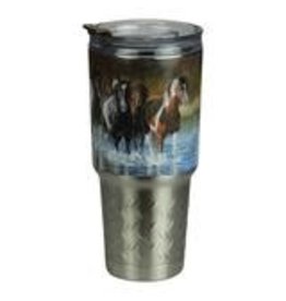 Rivers Edge Products Rush Hour Horses - Tumbler 32oz Stainless steel