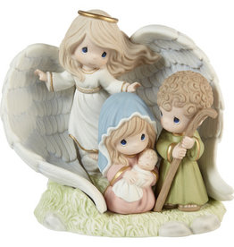 Precious Moments Behold the Newborn King Limited Edition - Angel Enveloping Holy Family