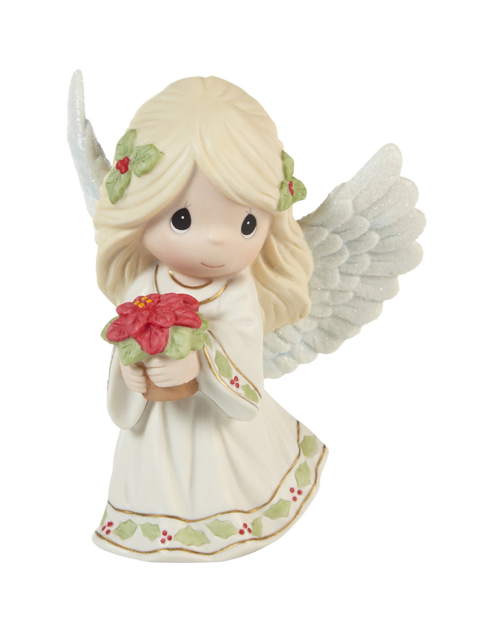 Precious Moments Annual Angel w/Red Poinsettia Figurine