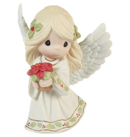 Precious Moments Annual Angel w/Red Poinsettia Figurine