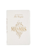 Christian Art Gifts Mr & Mrs 366 Devotions for Couples - White Faux Leather Devotional