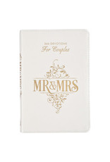 Christian Art Gifts Mr & Mrs 366 Devotions for Couples - White Faux Leather Devotional