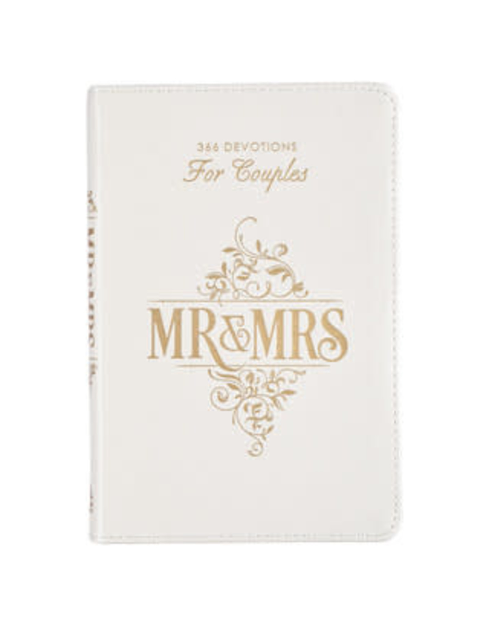 Christian Art Gifts Mr & Mrs 366 Devotions for Couples - White Faux Leather Devotional