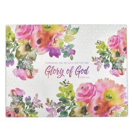 Christian Art Gifts To The Glory of God - Large Glass Cutting Board - 1 Corinthians 10:31