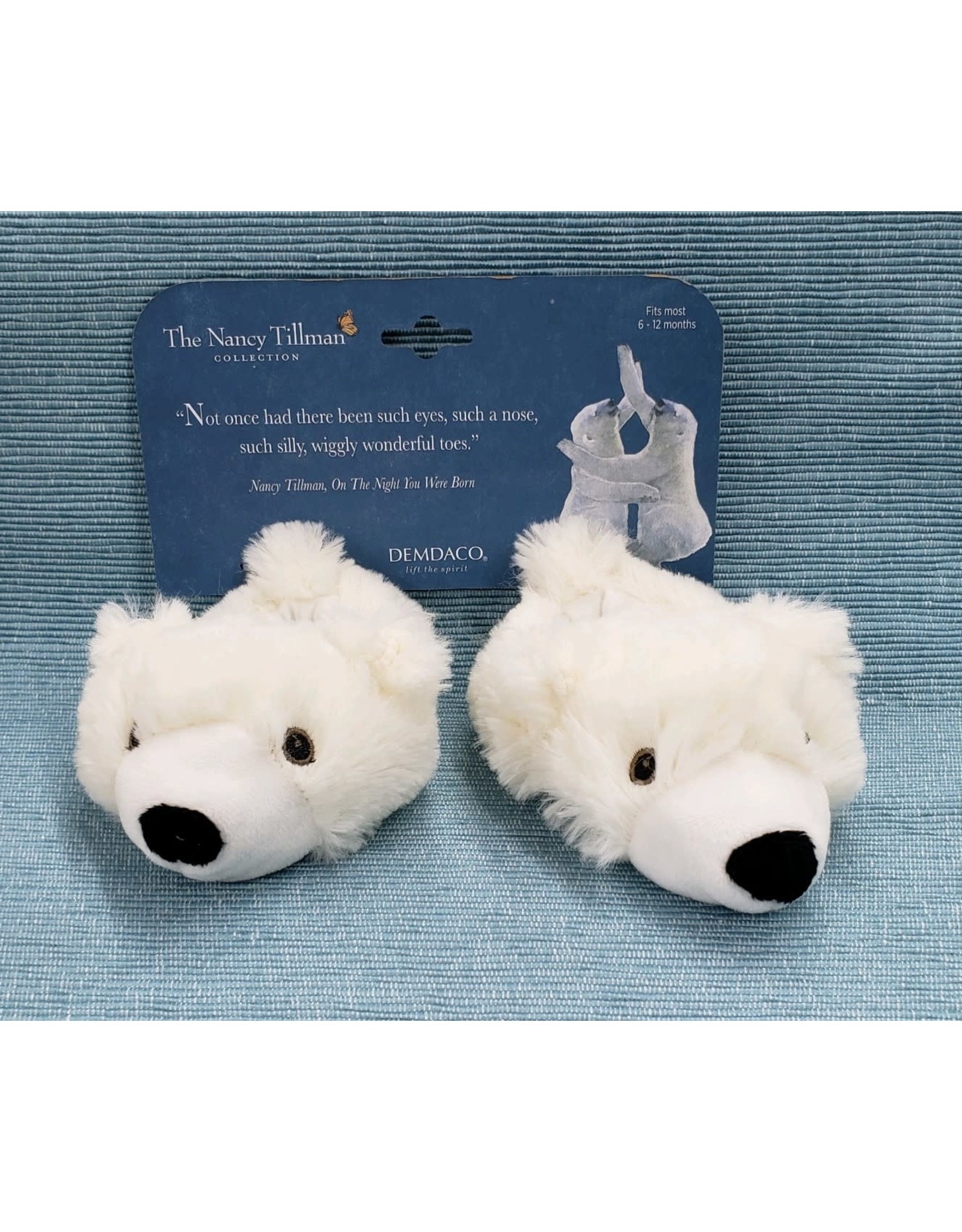 Demdaco Polar Bear Booties - Nancy Tillman collection  (6 - 12mo)