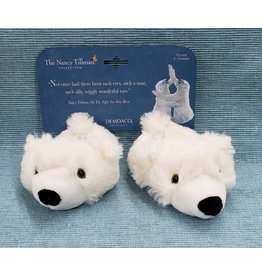 Demdaco Polar Bear Booties - Nancy Tillman collection  (6 - 12mo)